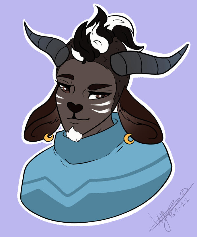 Flat colored headshot